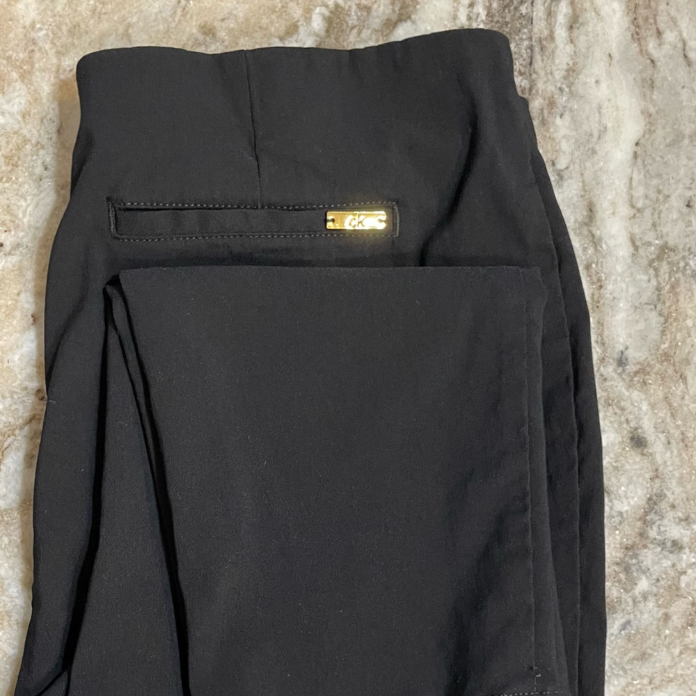 CK black pull on dress pants